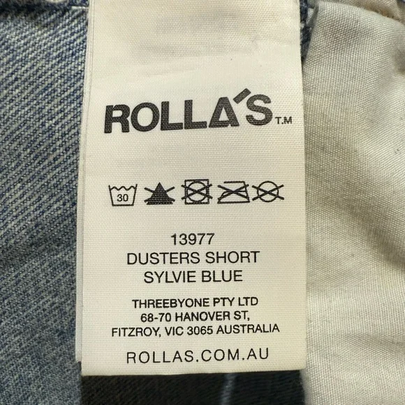 ROLLA'S Light Blue Distressed Jean Shorts Sylvia Blue High Rise - Picture 7 of 7